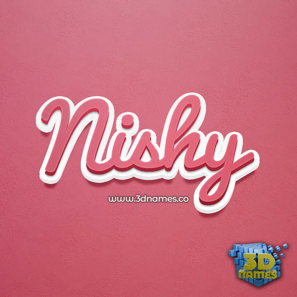 nishy in Red Scribble style - 3D name wallpaper