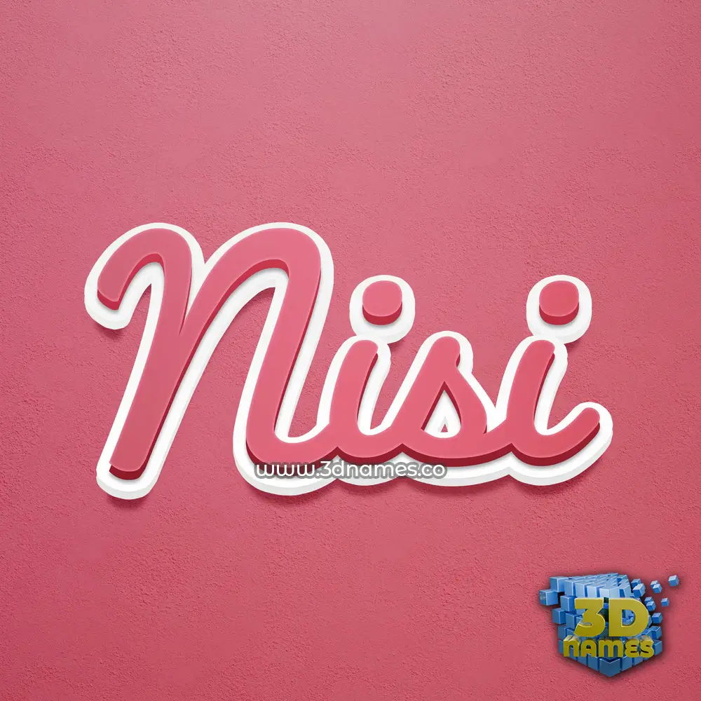nisi in Red Scribble style - 3D name wallpaper