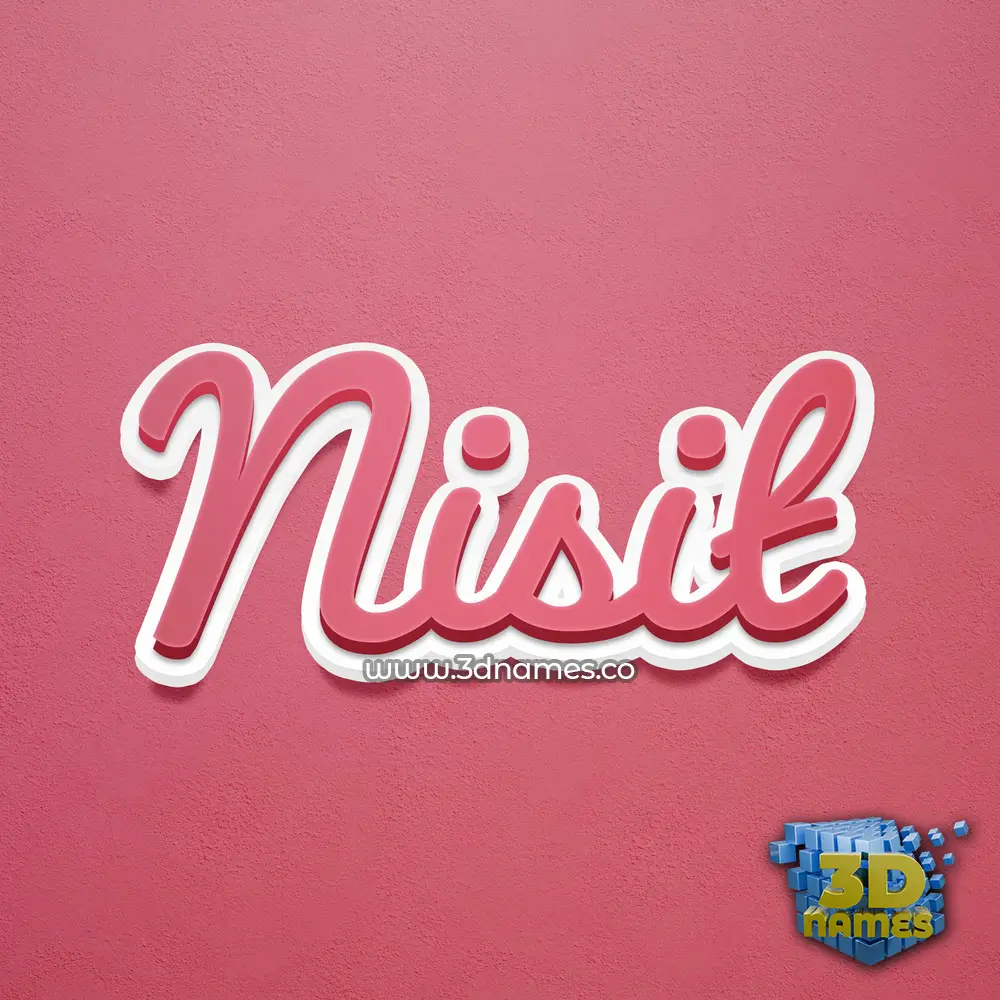 nisit in Red Scribble style - 3D name wallpaper