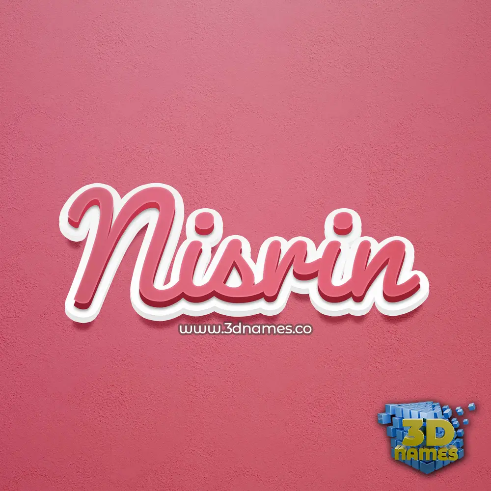 nisrin in Red Scribble style - 3D name wallpaper