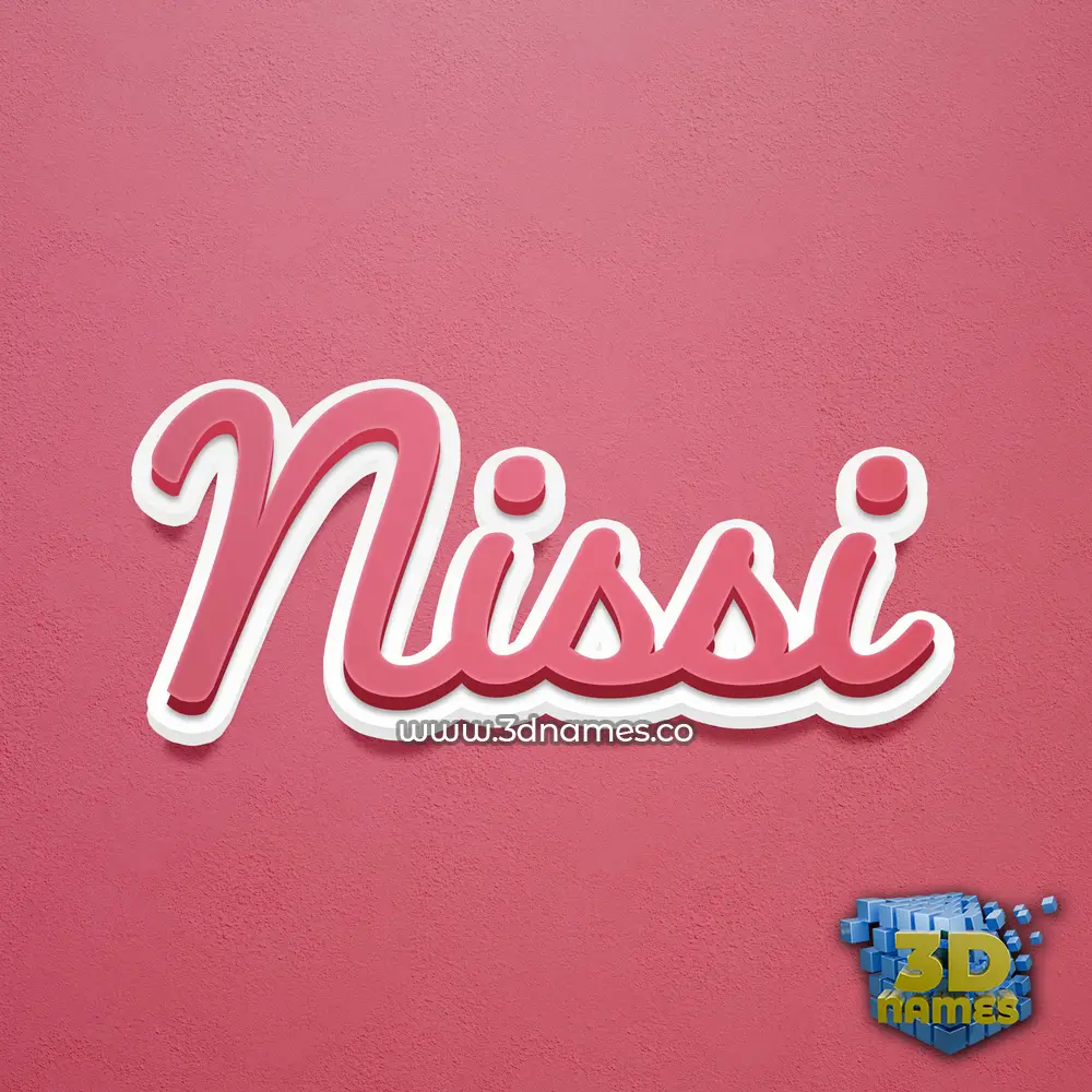 nissi in Red Scribble style - 3D name wallpaper