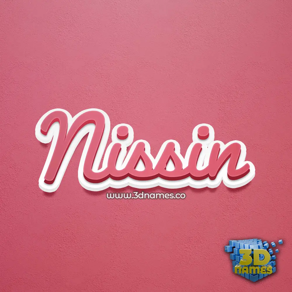 nissin in Red Scribble style - 3D name wallpaper