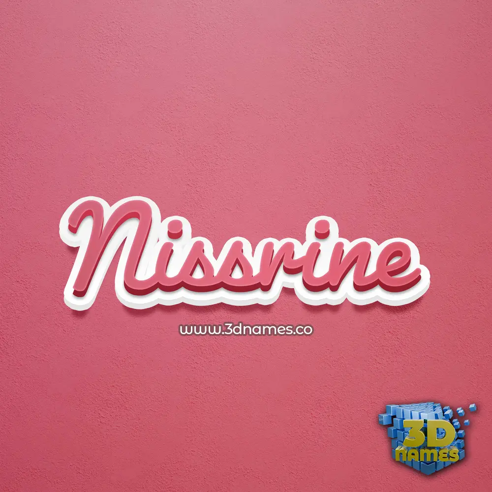 nissrine in Red Scribble style - 3D name wallpaper