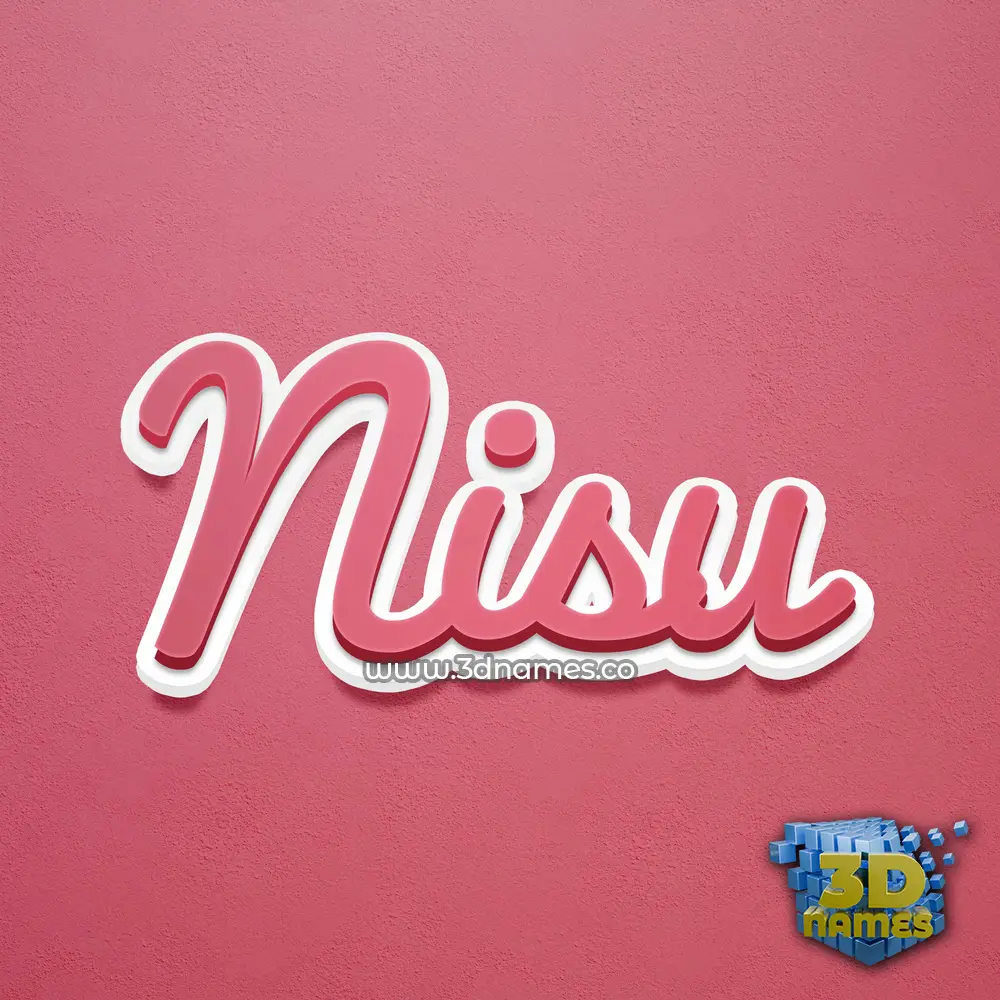 nisu in Red Scribble style - 3D name wallpaper