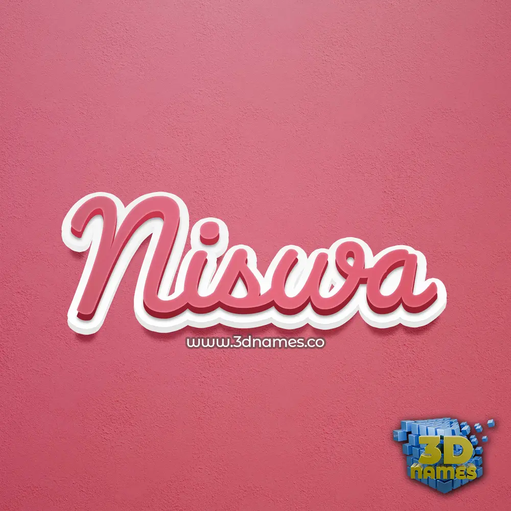 niswa in Red Scribble style - 3D name wallpaper