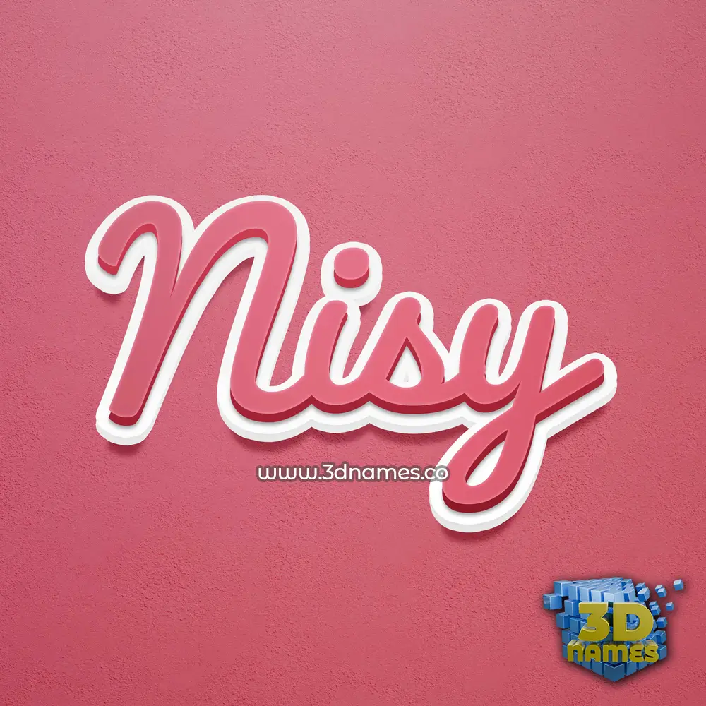 nisy in Red Scribble style - 3D name wallpaper