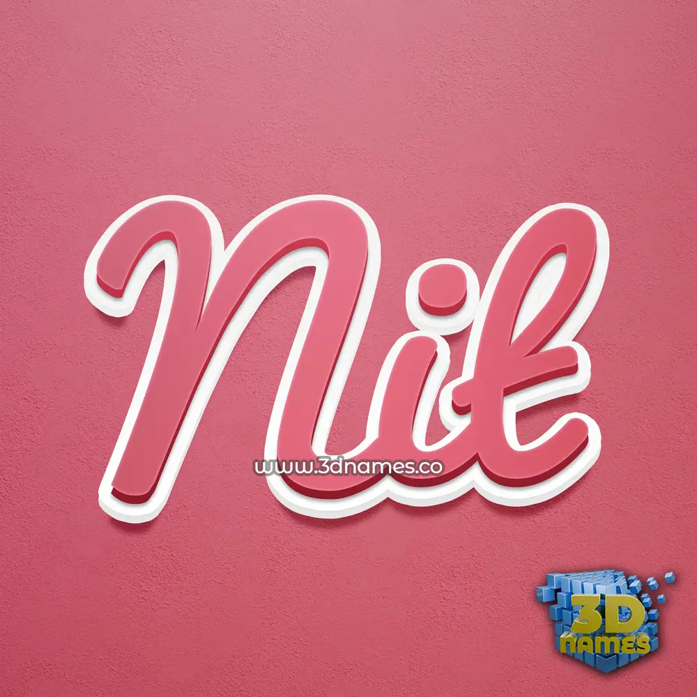 nit in Red Scribble style - 3D name wallpaper