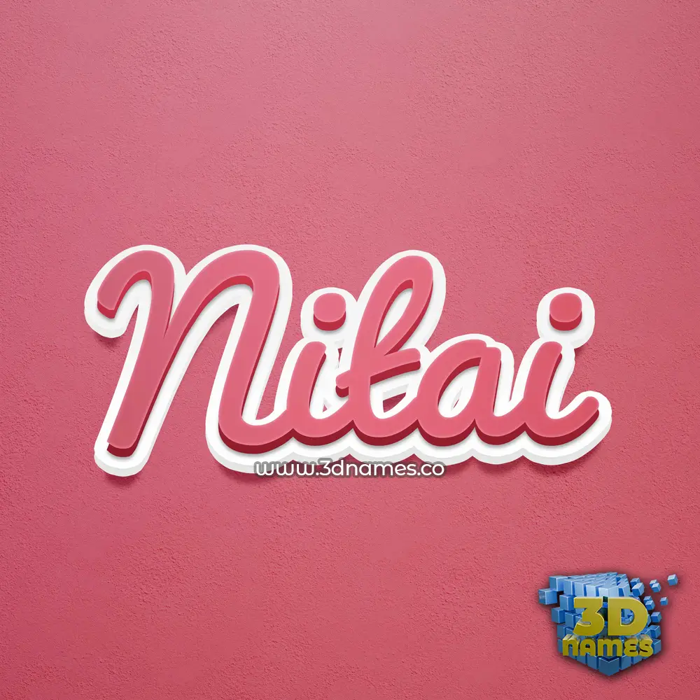 nitai in Red Scribble style - 3D name wallpaper