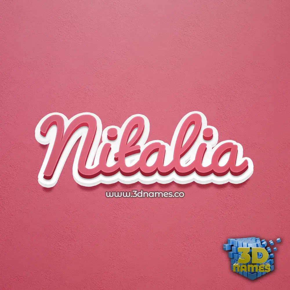 nitalia in Red Scribble style - 3D name wallpaper