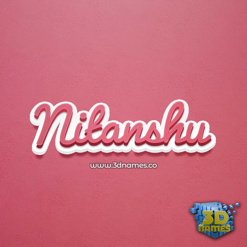 nitanshu in Red Scribble style - 3D name wallpaper