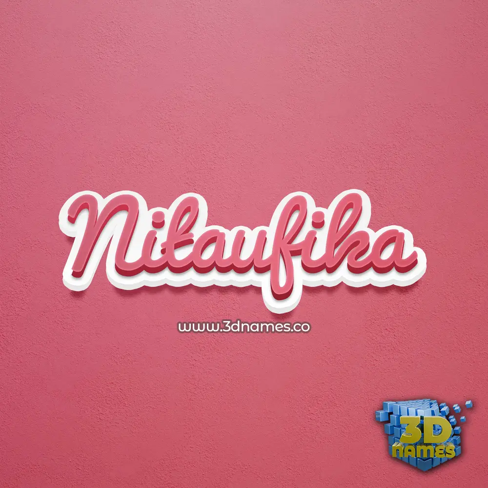 nitaufika in Red Scribble style - 3D name wallpaper