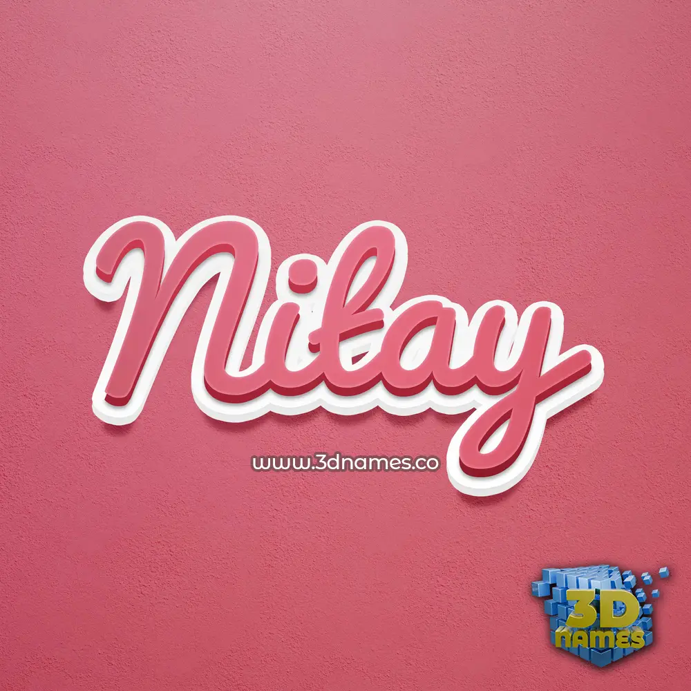 nitay in Red Scribble style - 3D name wallpaper
