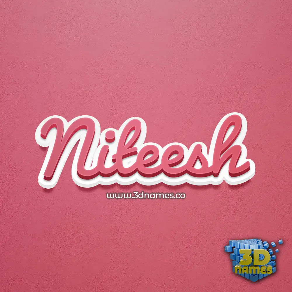 niteesh in Red Scribble style - 3D name wallpaper