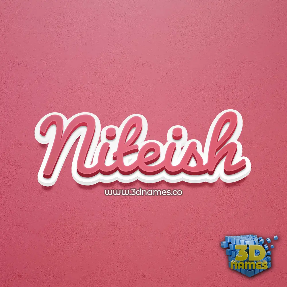 niteish in Red Scribble style - 3D name wallpaper