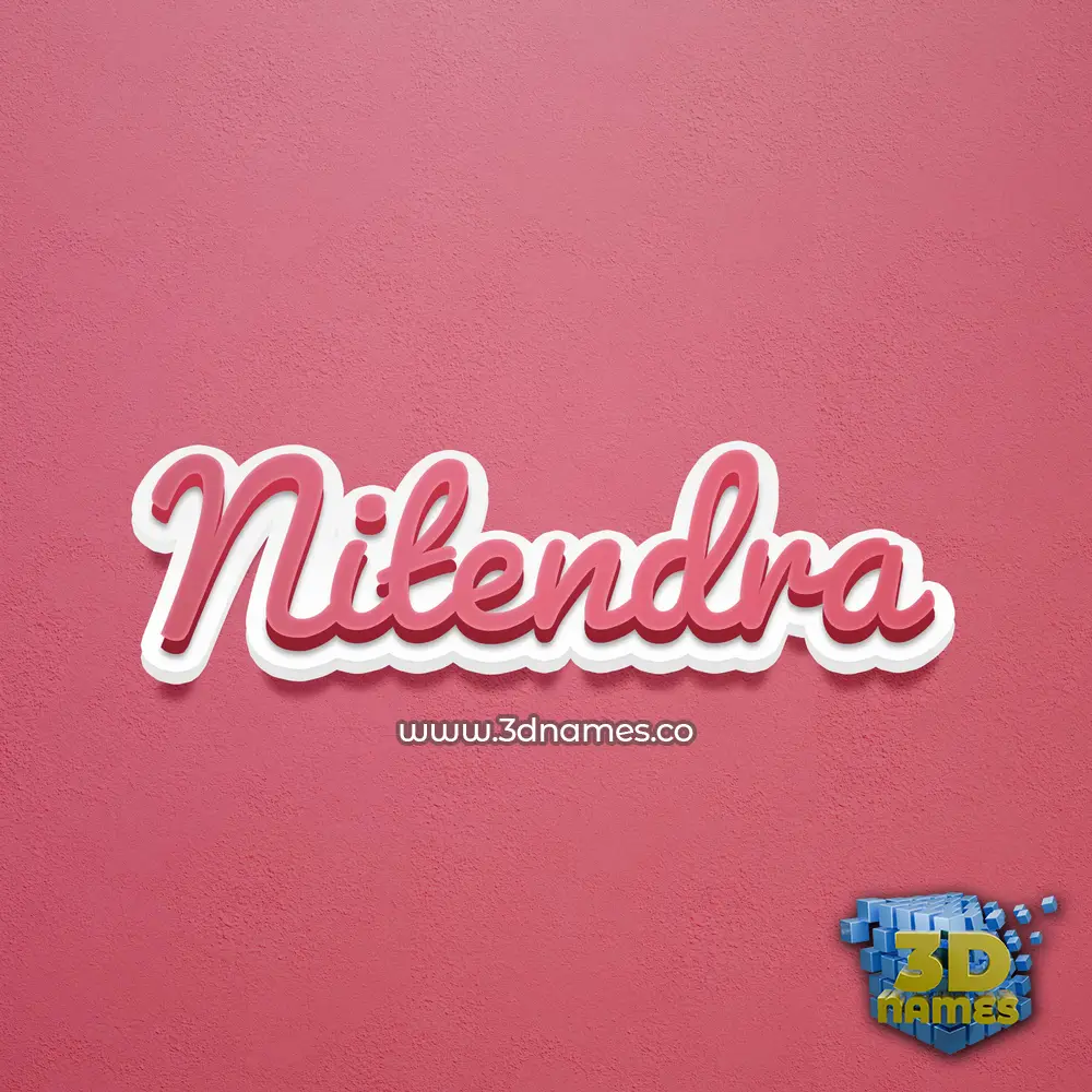 nitendra in Red Scribble style - 3D name wallpaper