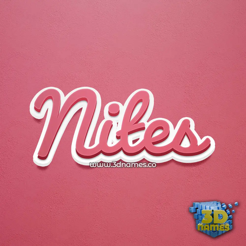 nites in Red Scribble style - 3D name wallpaper