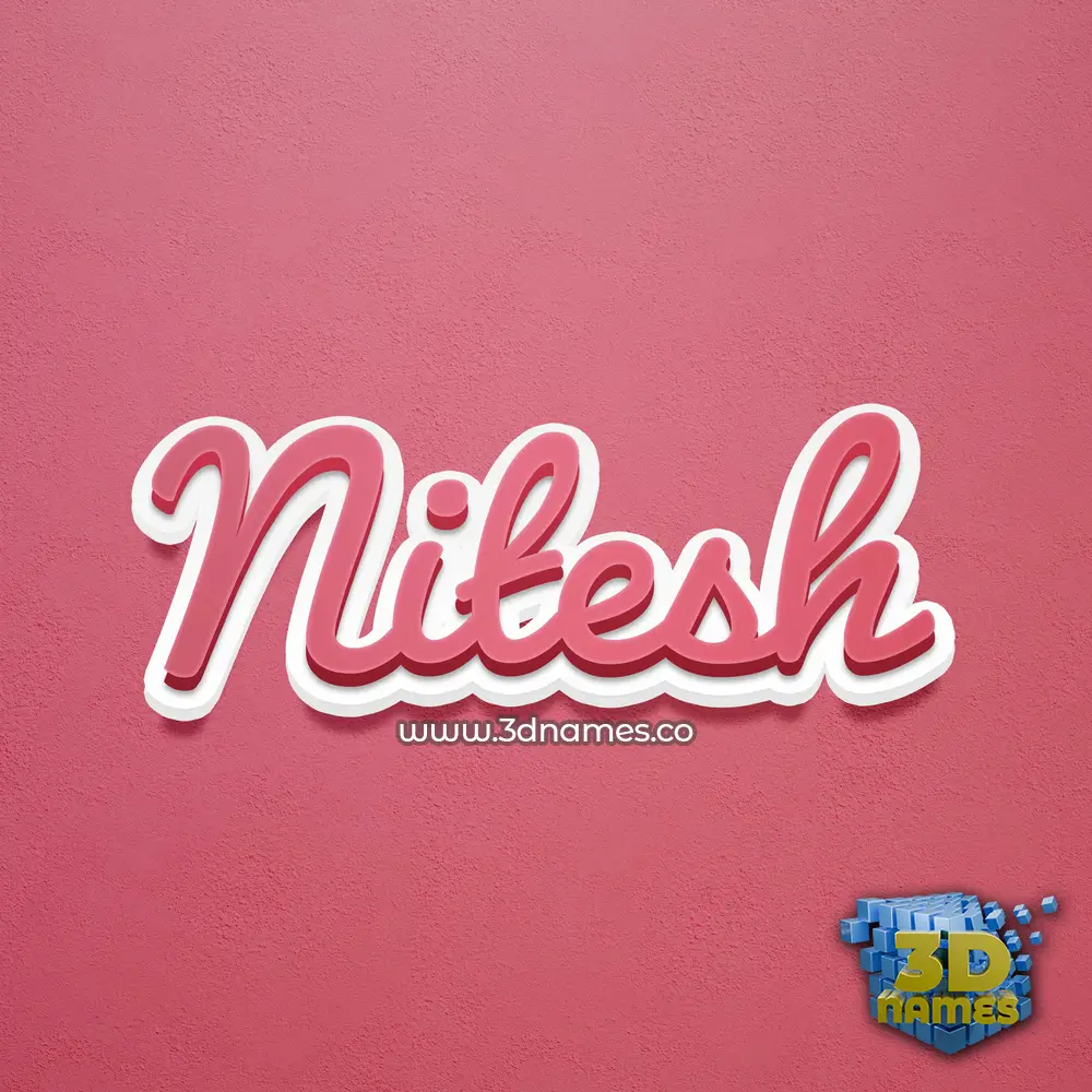 nitesh in Red Scribble style - 3D name wallpaper