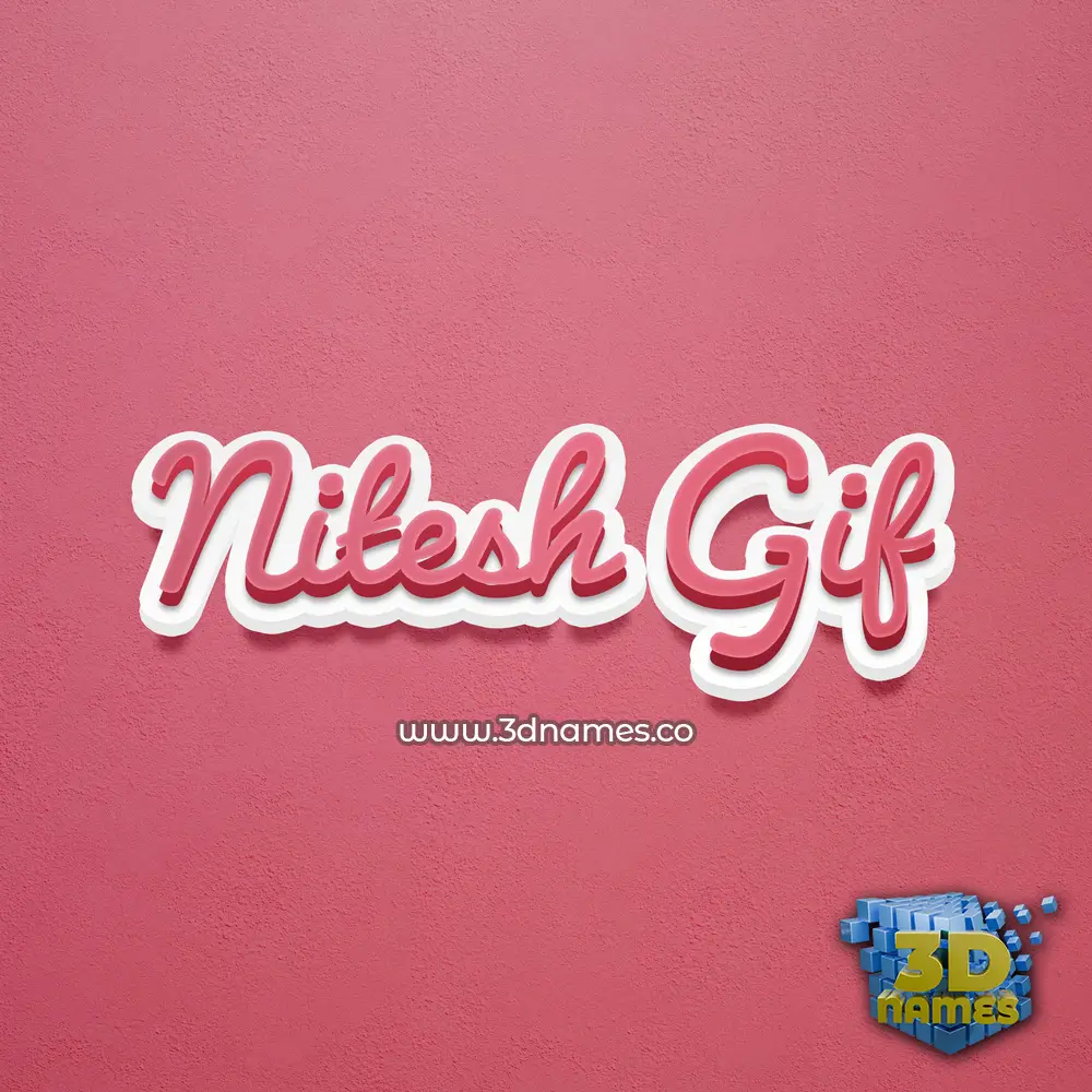 nitesh gif in Red Scribble style - 3D name wallpaper