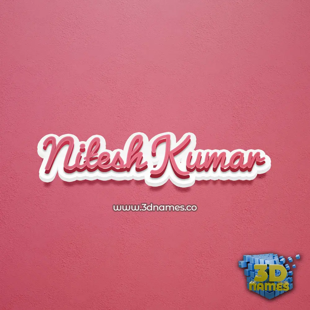 nitesh kumar in Red Scribble style - 3D name wallpaper