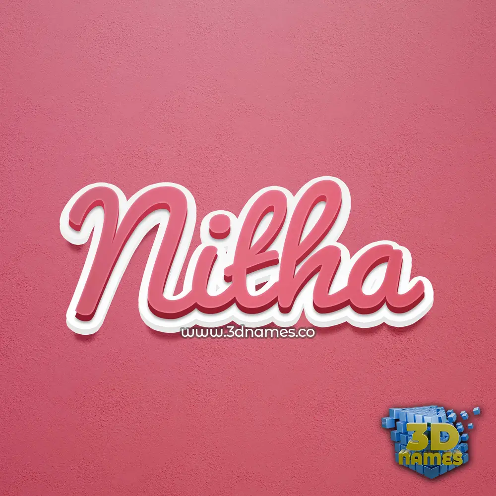 nitha in Red Scribble style - 3D name wallpaper