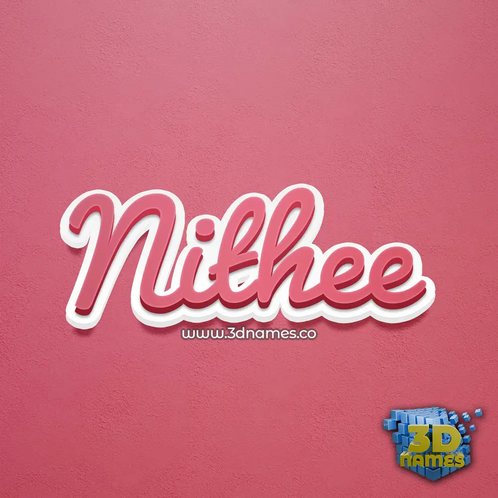 nithee in Red Scribble style - 3D name wallpaper