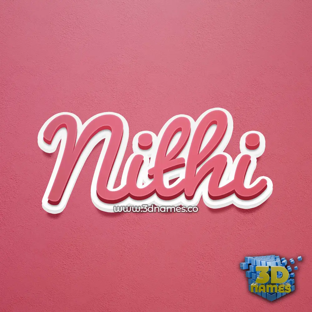 nithi in Red Scribble style - 3D name wallpaper