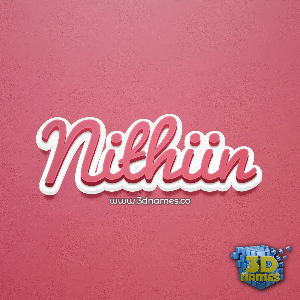 nithiin in Red Scribble style - 3D name wallpaper