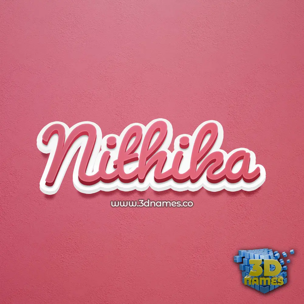 nithika in Red Scribble style - 3D name wallpaper