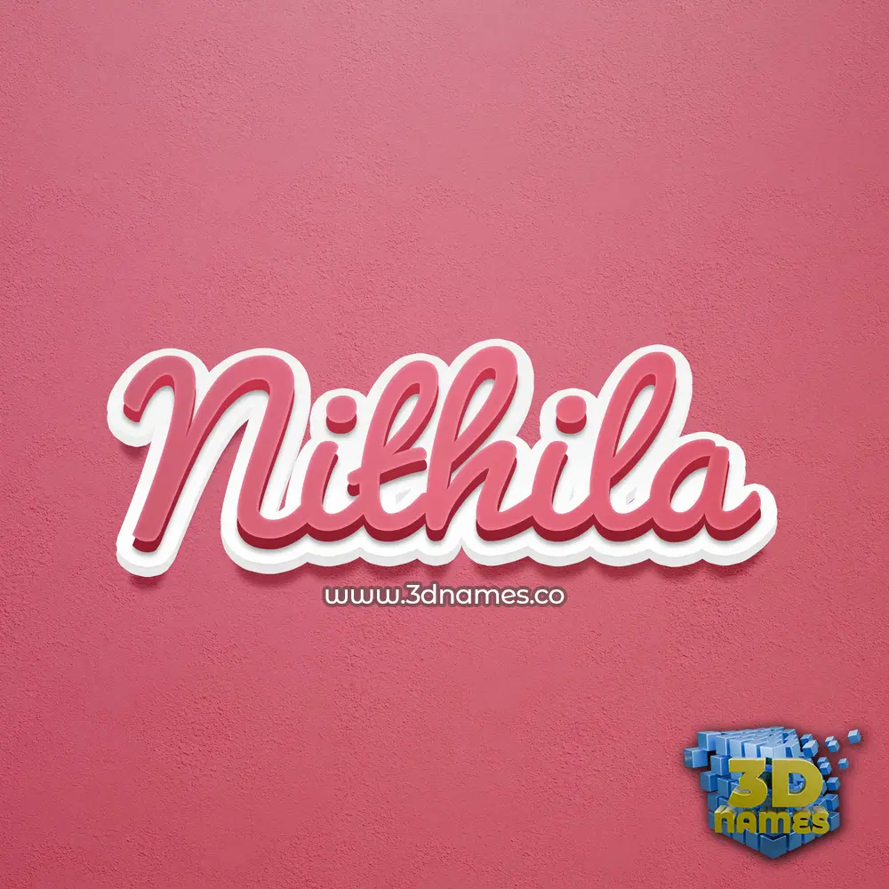 nithila in Red Scribble style - 3D name wallpaper
