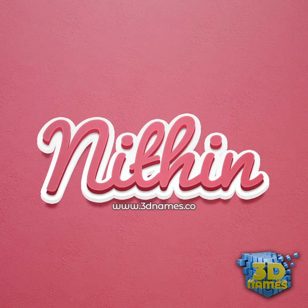 nithin in Red Scribble style - 3D name wallpaper