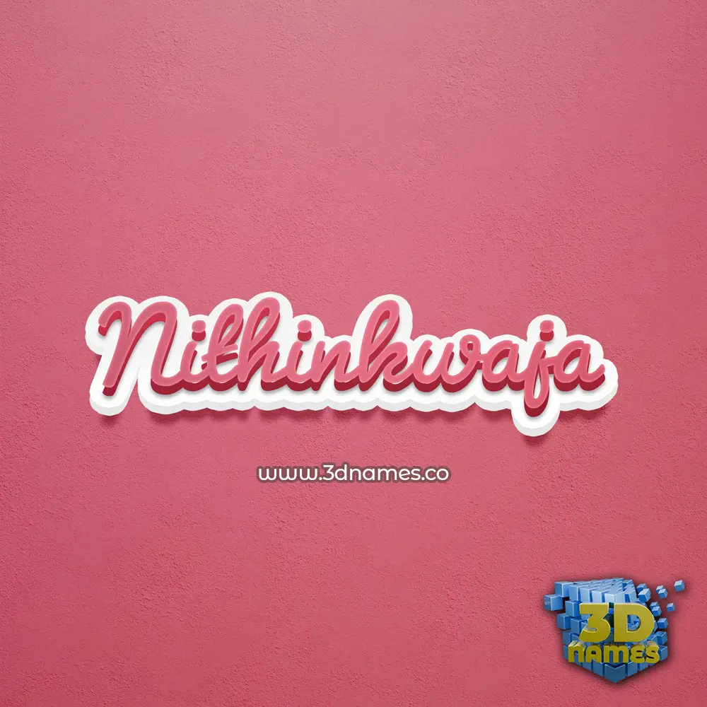 nithinkwaja in Red Scribble style - 3D name wallpaper
