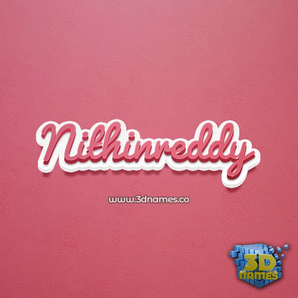 nithinreddy in Red Scribble style - 3D name wallpaper