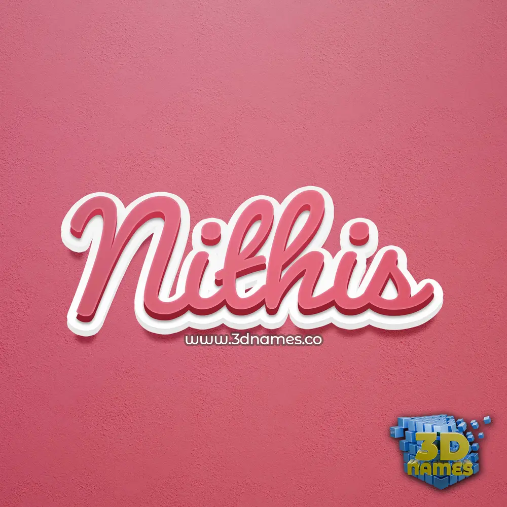 nithis in Red Scribble style - 3D name wallpaper