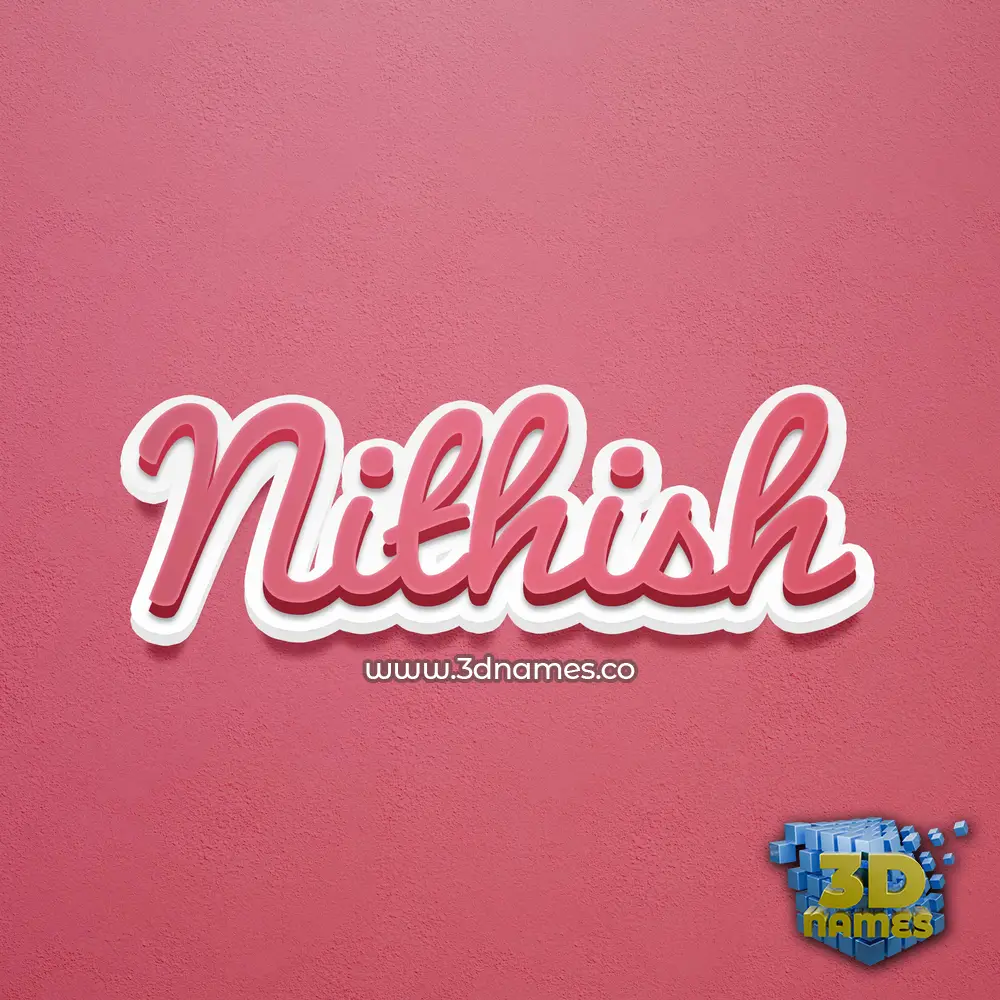 nithish in Red Scribble style - 3D name wallpaper