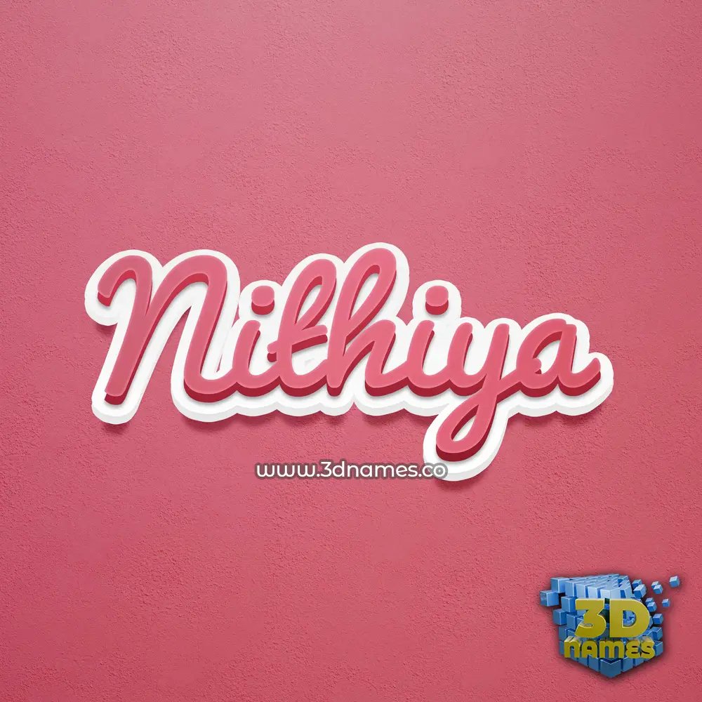 nithiya in Red Scribble style - 3D name wallpaper