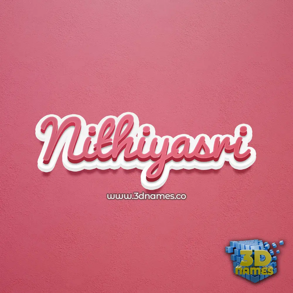 nithiyasri in Red Scribble style - 3D name wallpaper