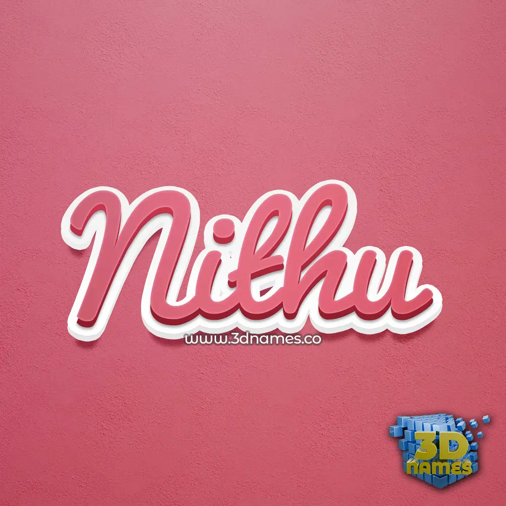 nithu in Red Scribble style - 3D name wallpaper