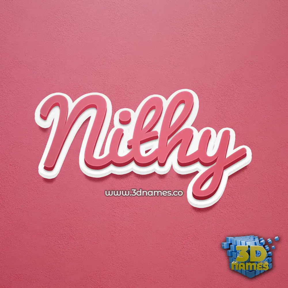 nithy in Red Scribble style - 3D name wallpaper