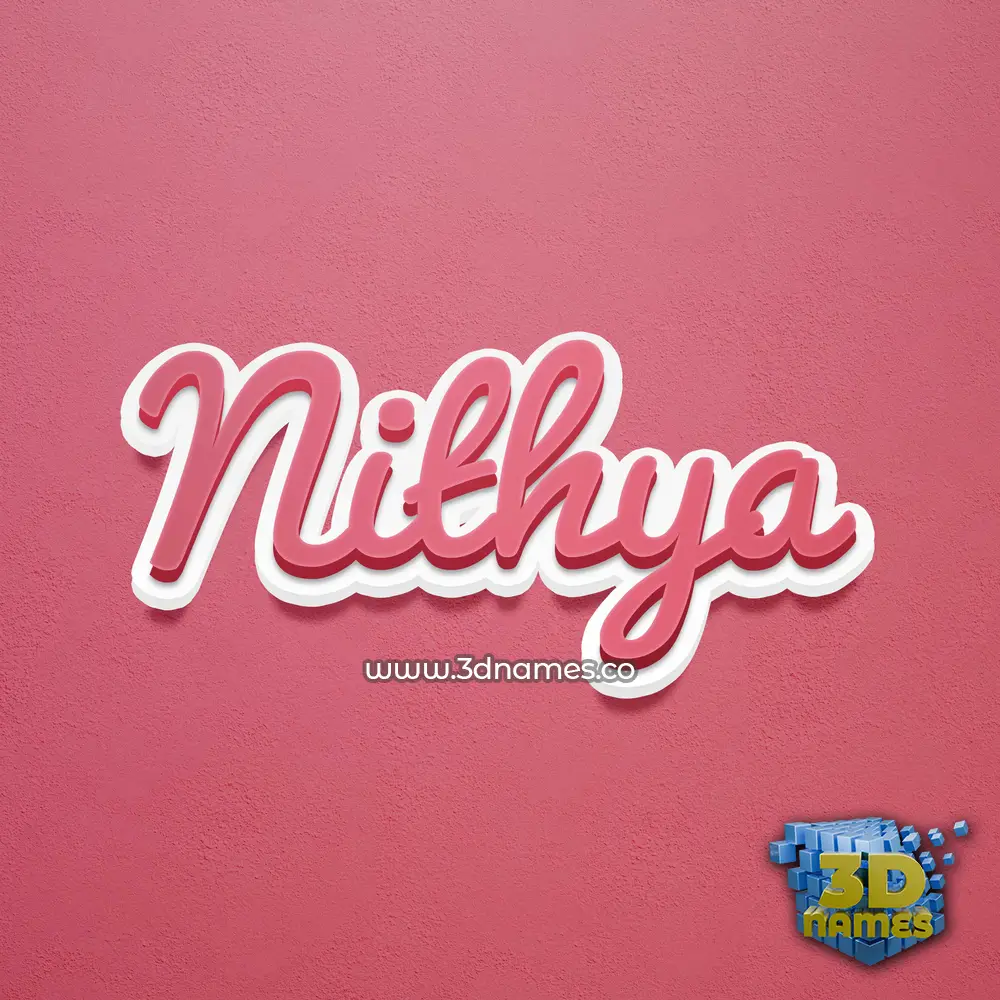 nithya in Red Scribble style - 3D name wallpaper