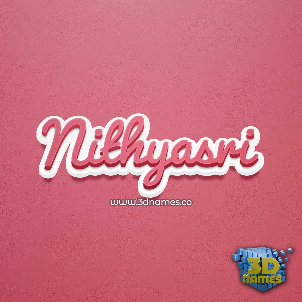 nithyasri in Red Scribble style - 3D name wallpaper