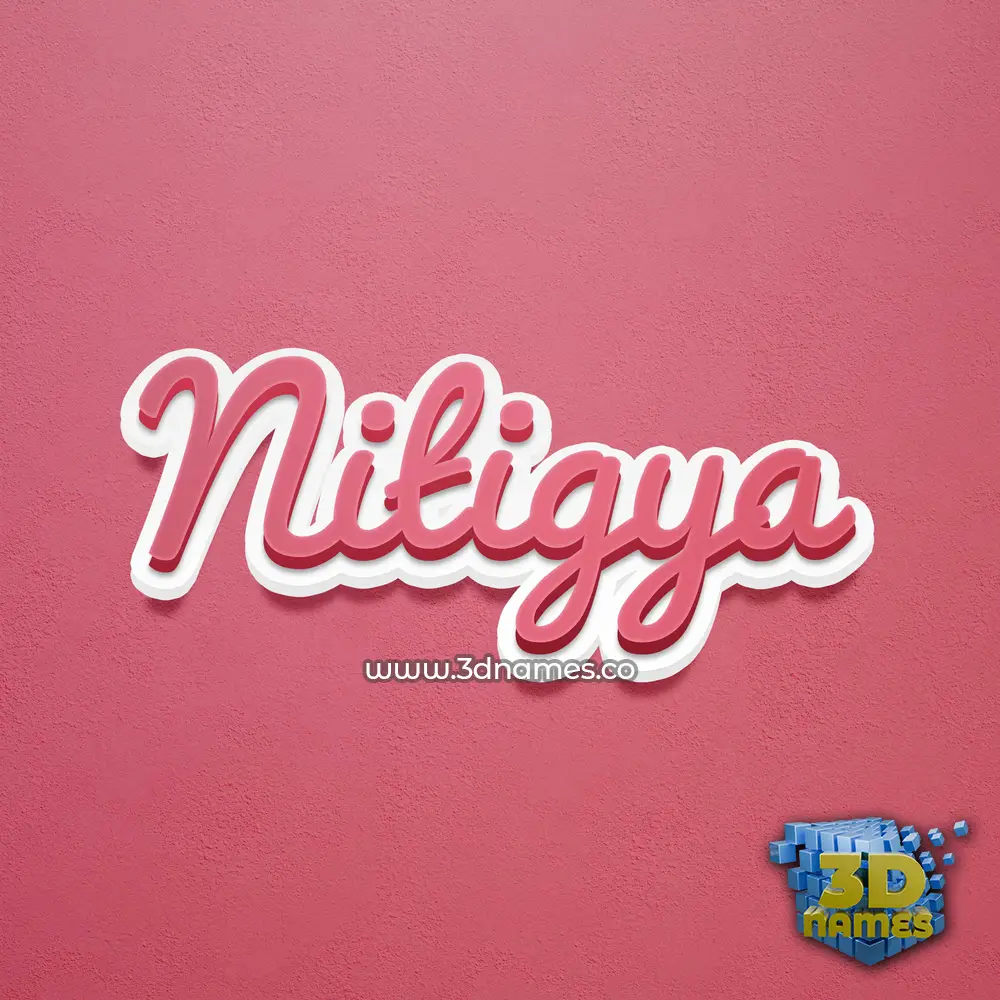 nitigya in Red Scribble style - 3D name wallpaper