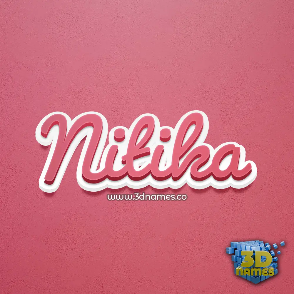 nitika in Red Scribble style - 3D name wallpaper