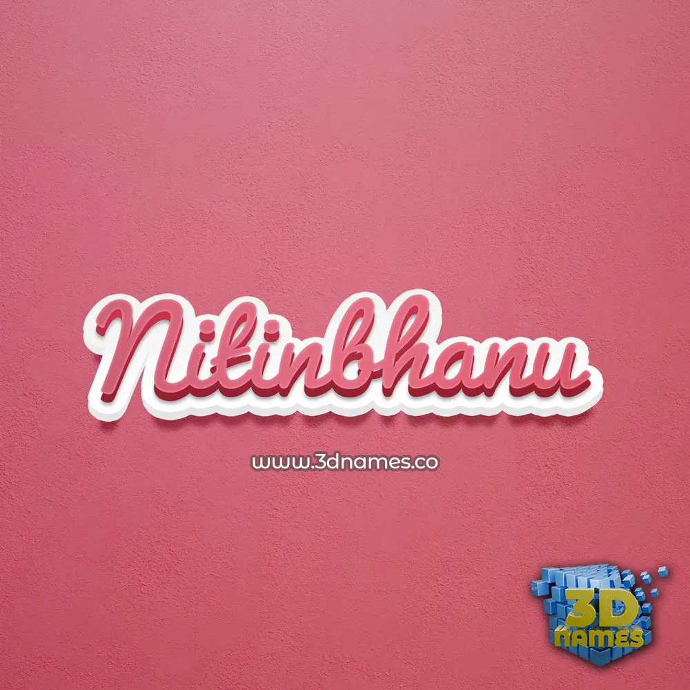 nitinbhanu in Red Scribble style - 3D name wallpaper