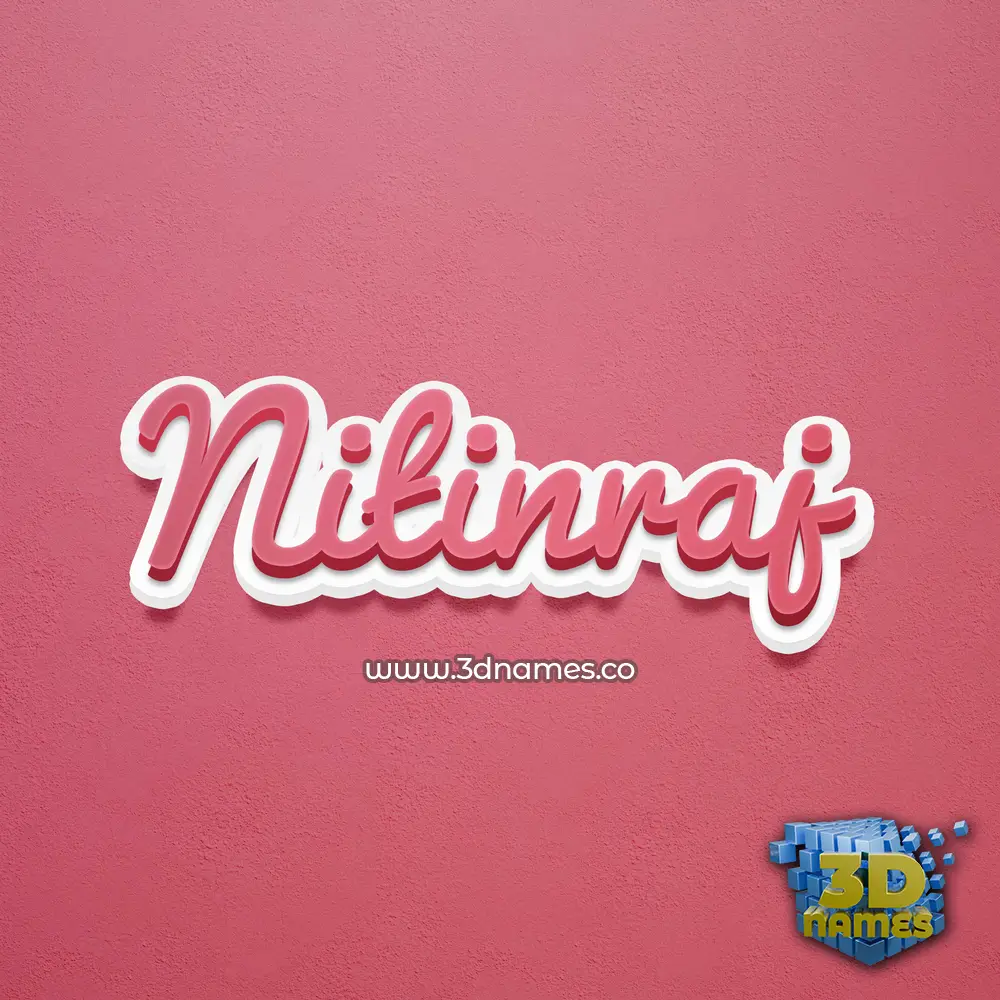 nitinraj in Red Scribble style - 3D name wallpaper
