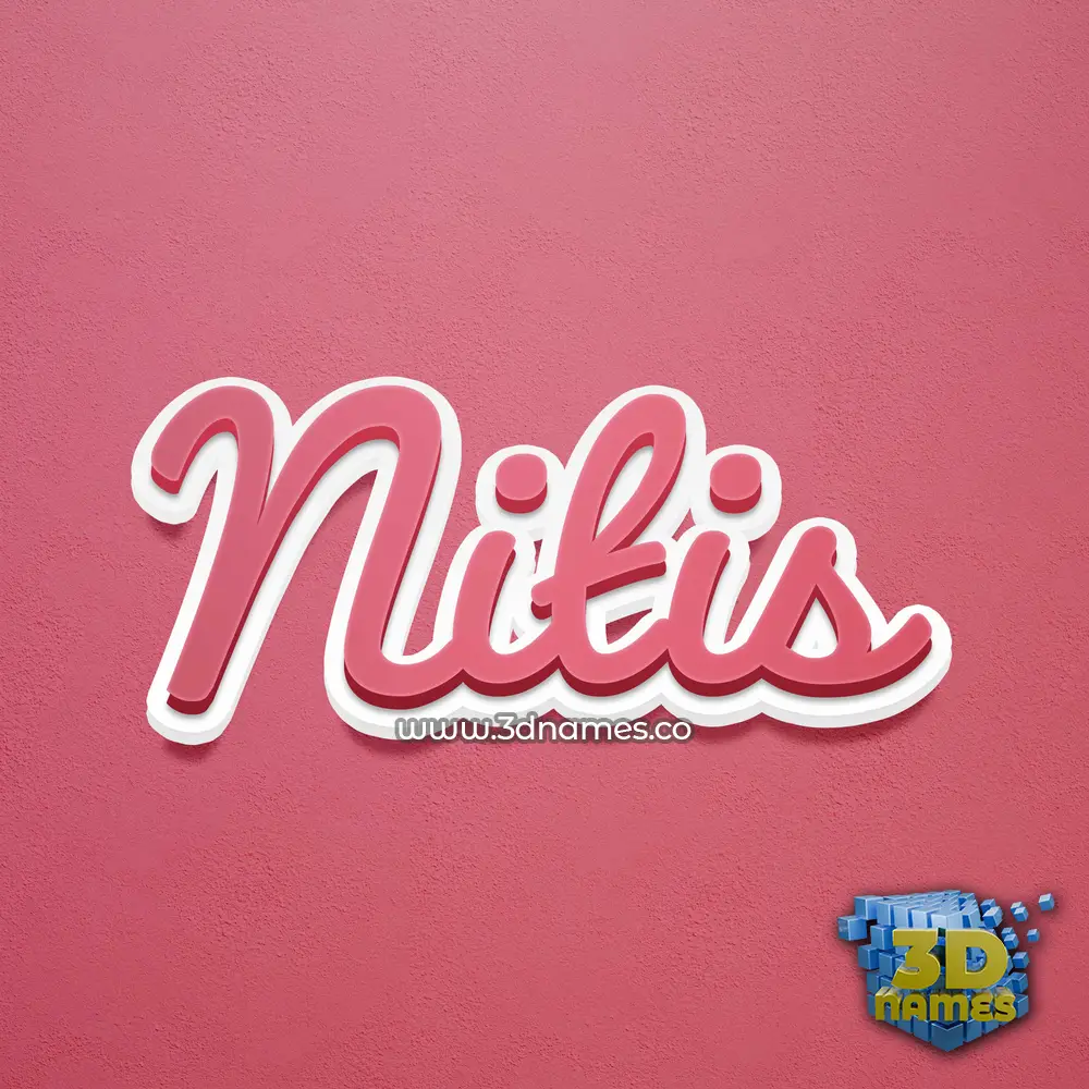 nitis in Red Scribble style - 3D name wallpaper