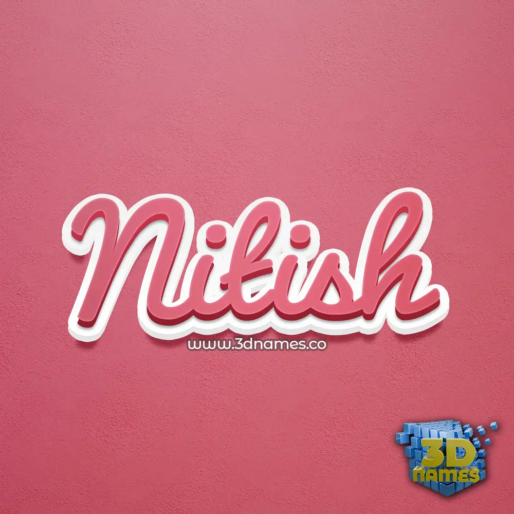 nitish in Red Scribble style - 3D name wallpaper