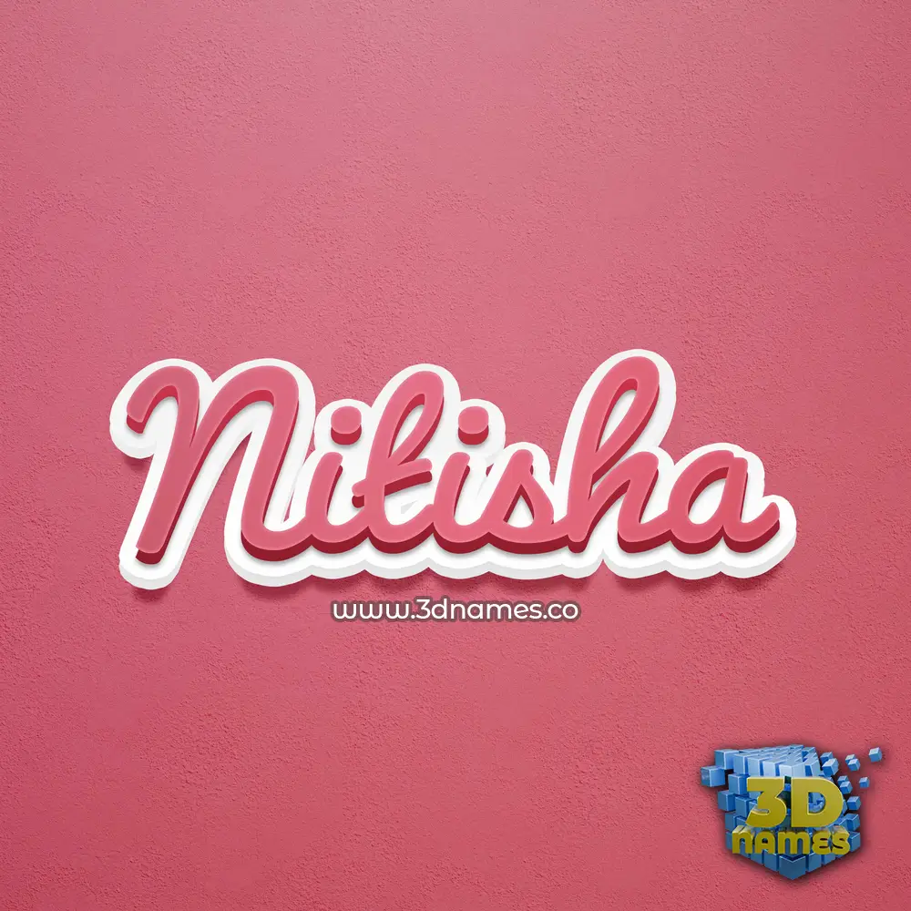 nitisha in Red Scribble style - 3D name wallpaper