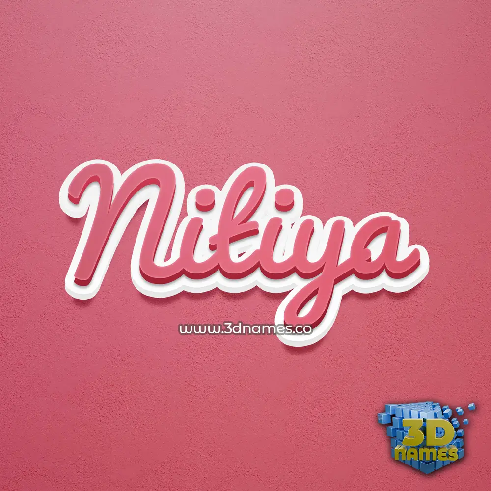 nitiya in Red Scribble style - 3D name wallpaper