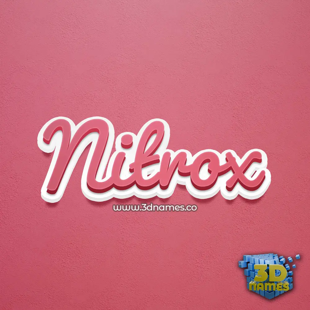 nitrox in Red Scribble style - 3D name wallpaper