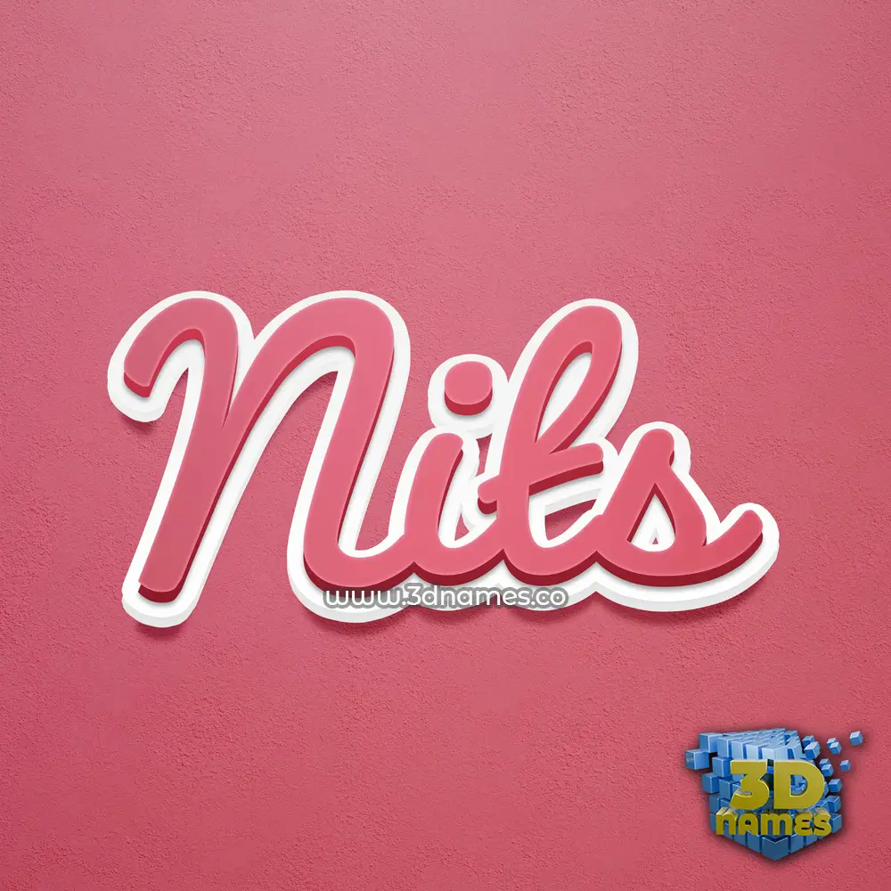 nits in Red Scribble style - 3D name wallpaper